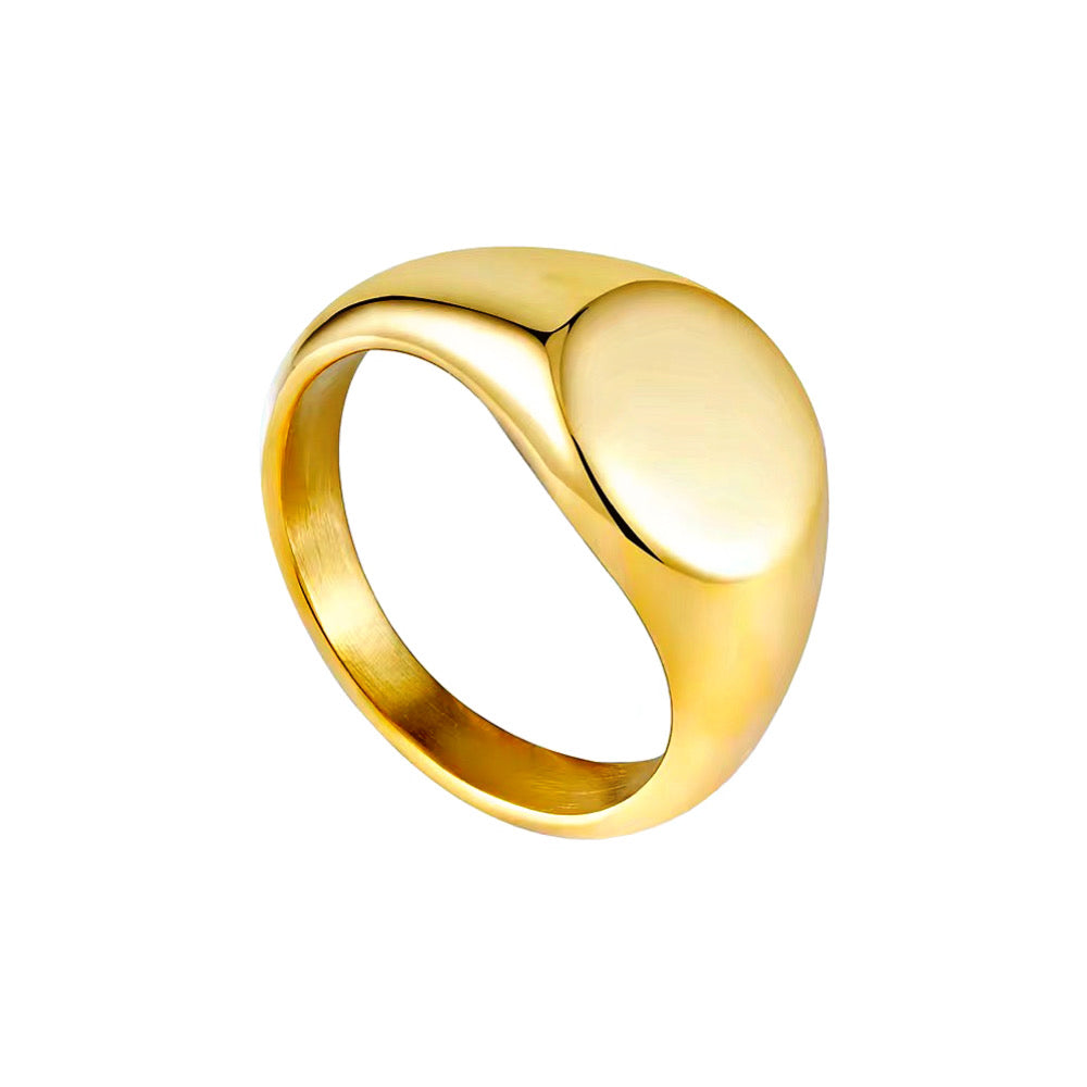 Round engravable ring - gold