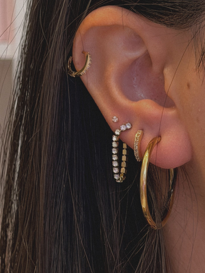 Thin hoops earrings - gold