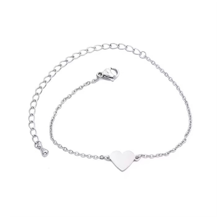 Heart Engravable bracelet - silver