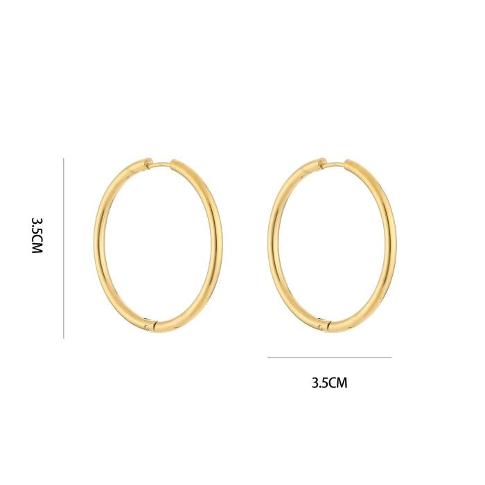 Thin hoops earrings - gold