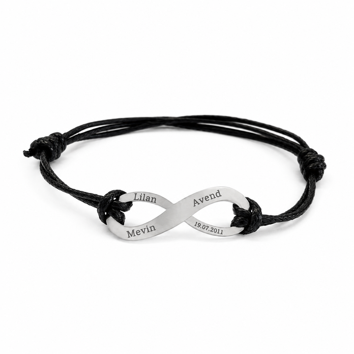 Infinity bracelet silver - engravable
