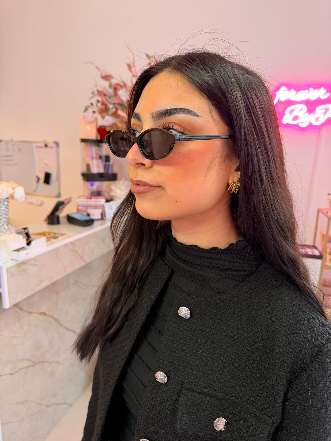 Sunglasses oval - black