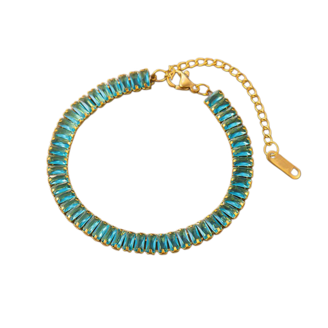 Square crystal bracelets gold color