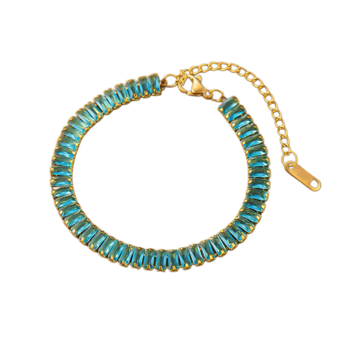 Square crystal bracelets gold color