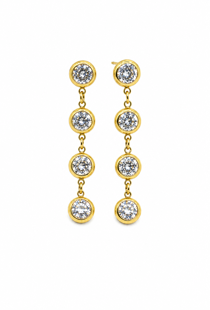 Flora drop earrings gold