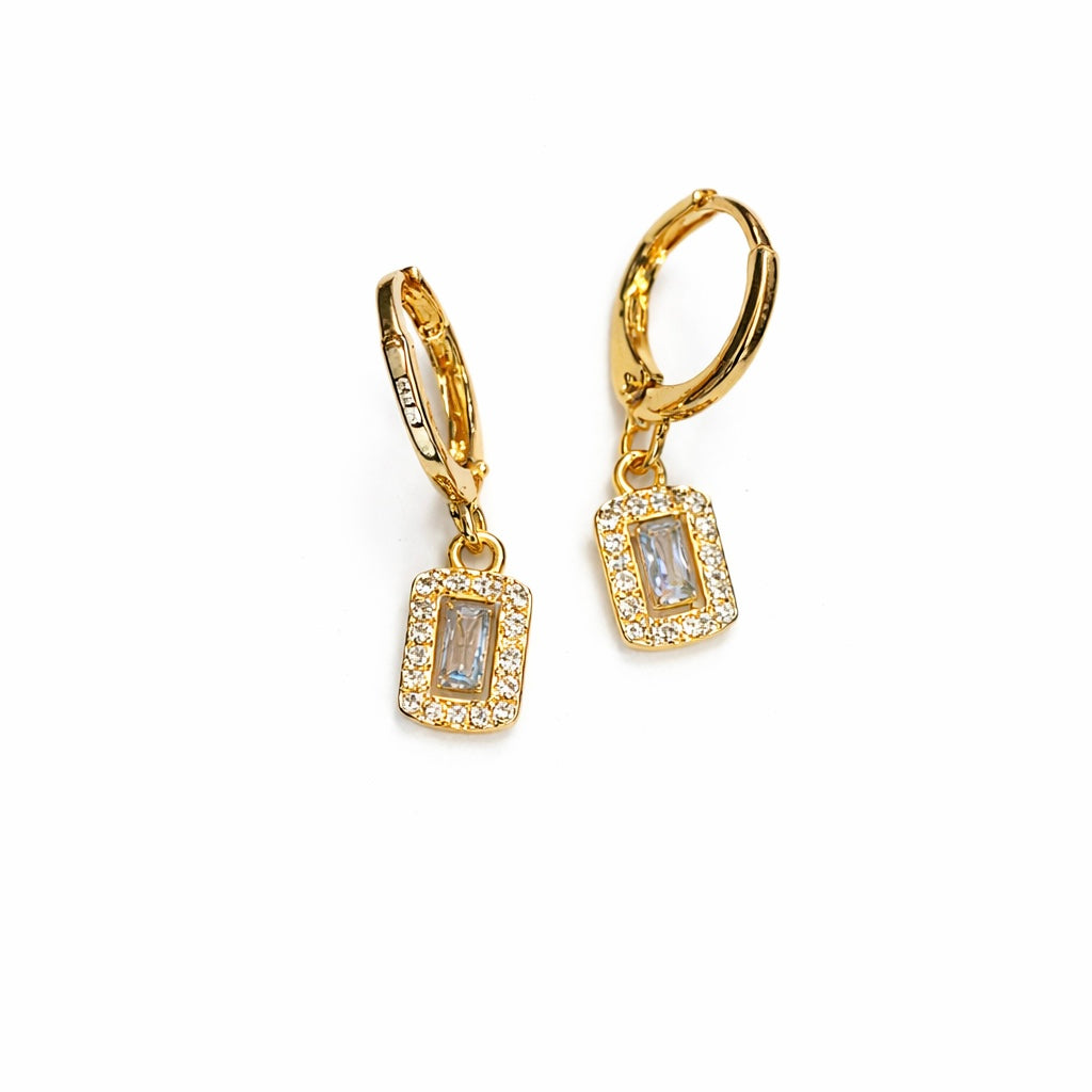 Maud square earrings - gold
