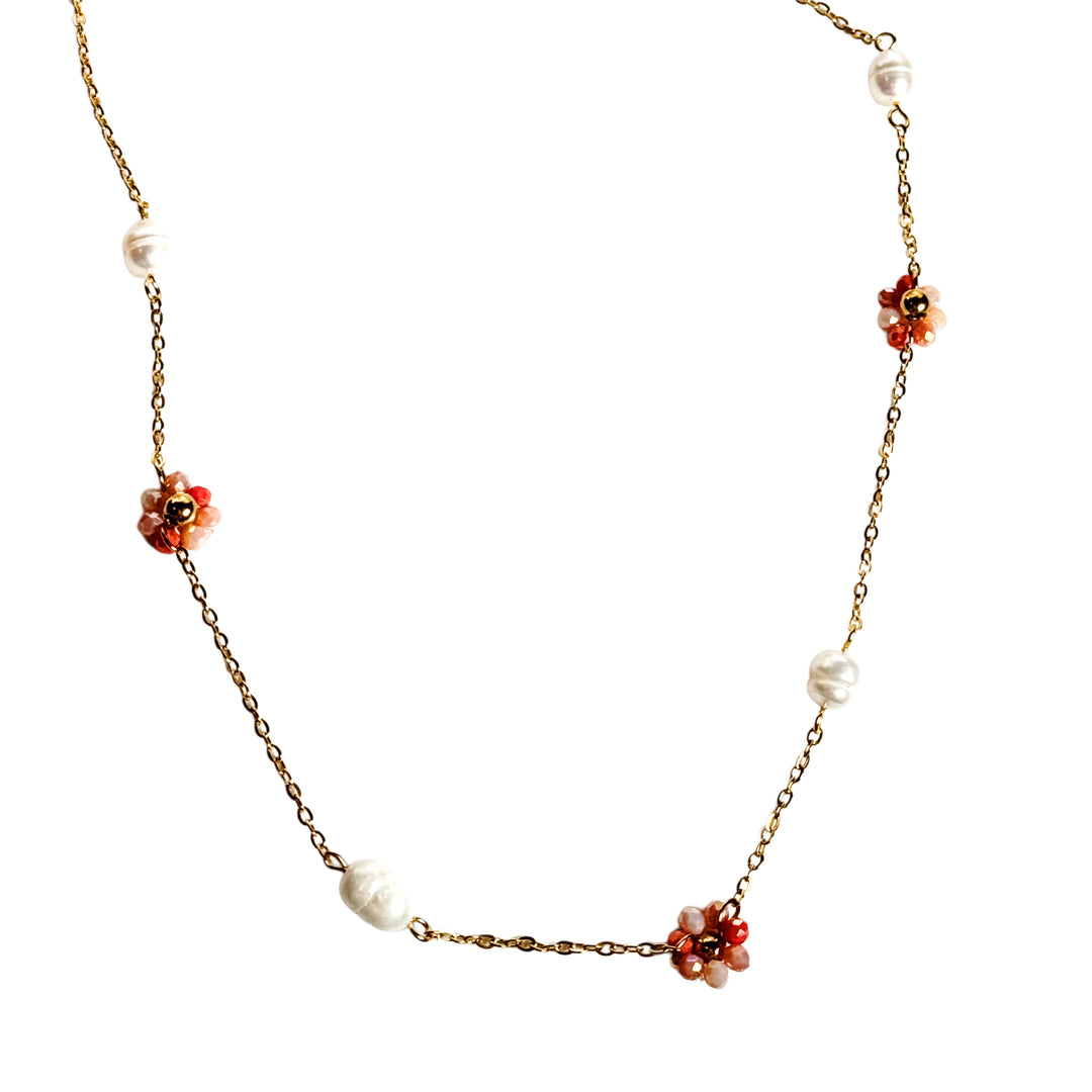 Kids pink flower necklace