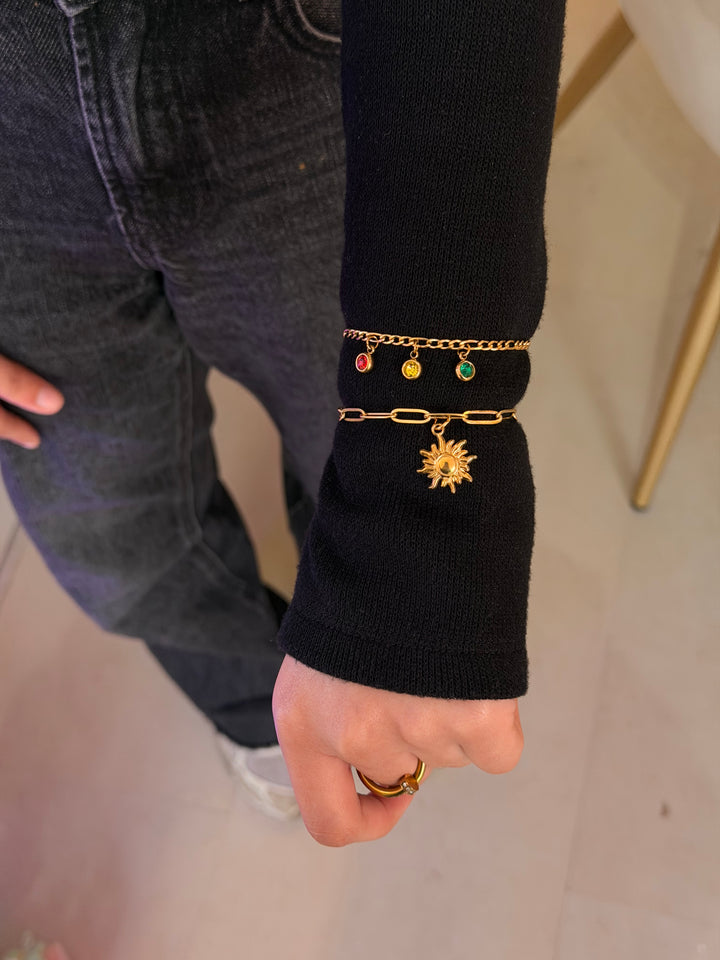 Azadi bracelet - kesku sor û zer