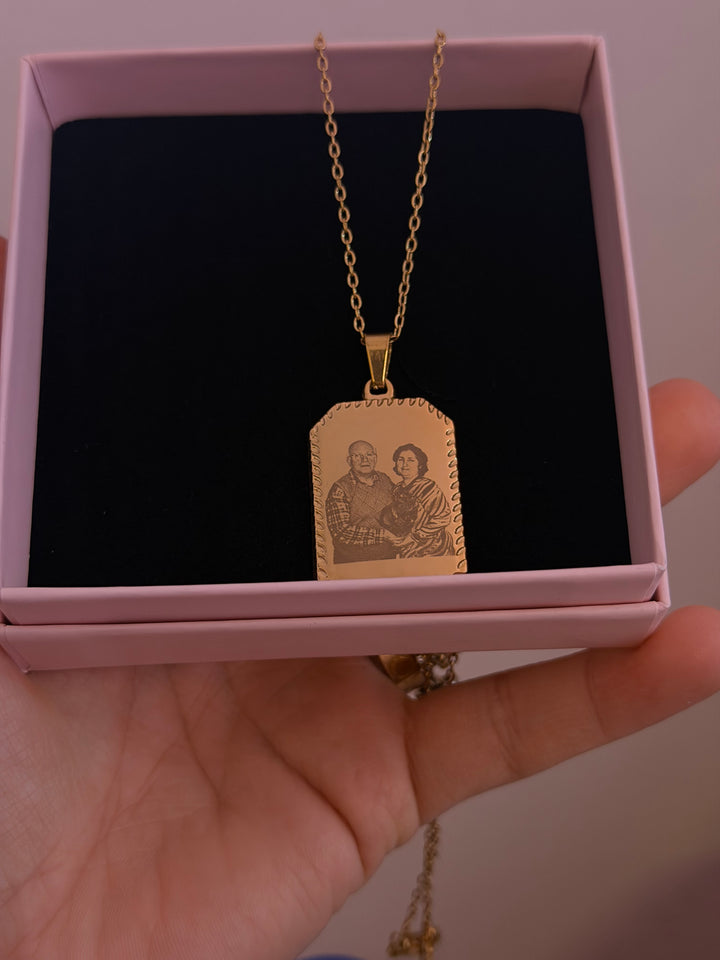 Naza necklace engravable - gold