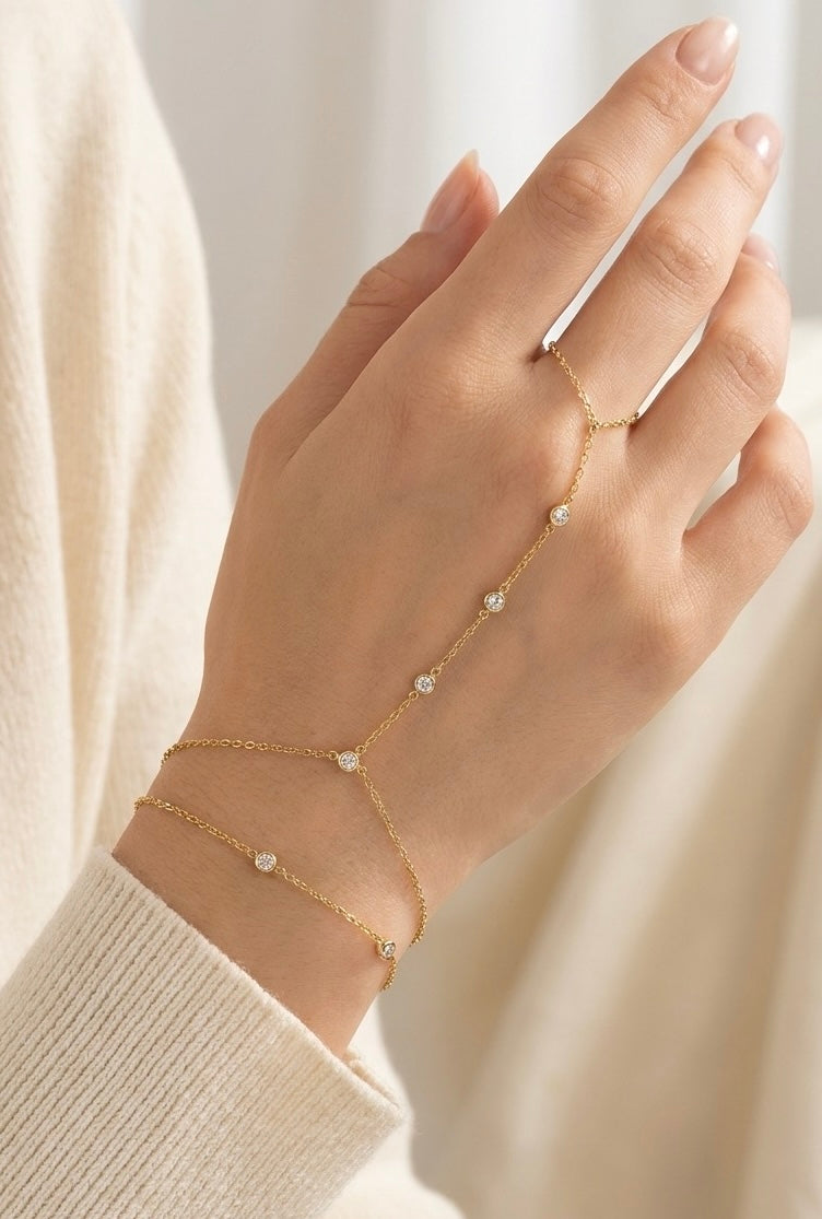 Double layer Handchain gold