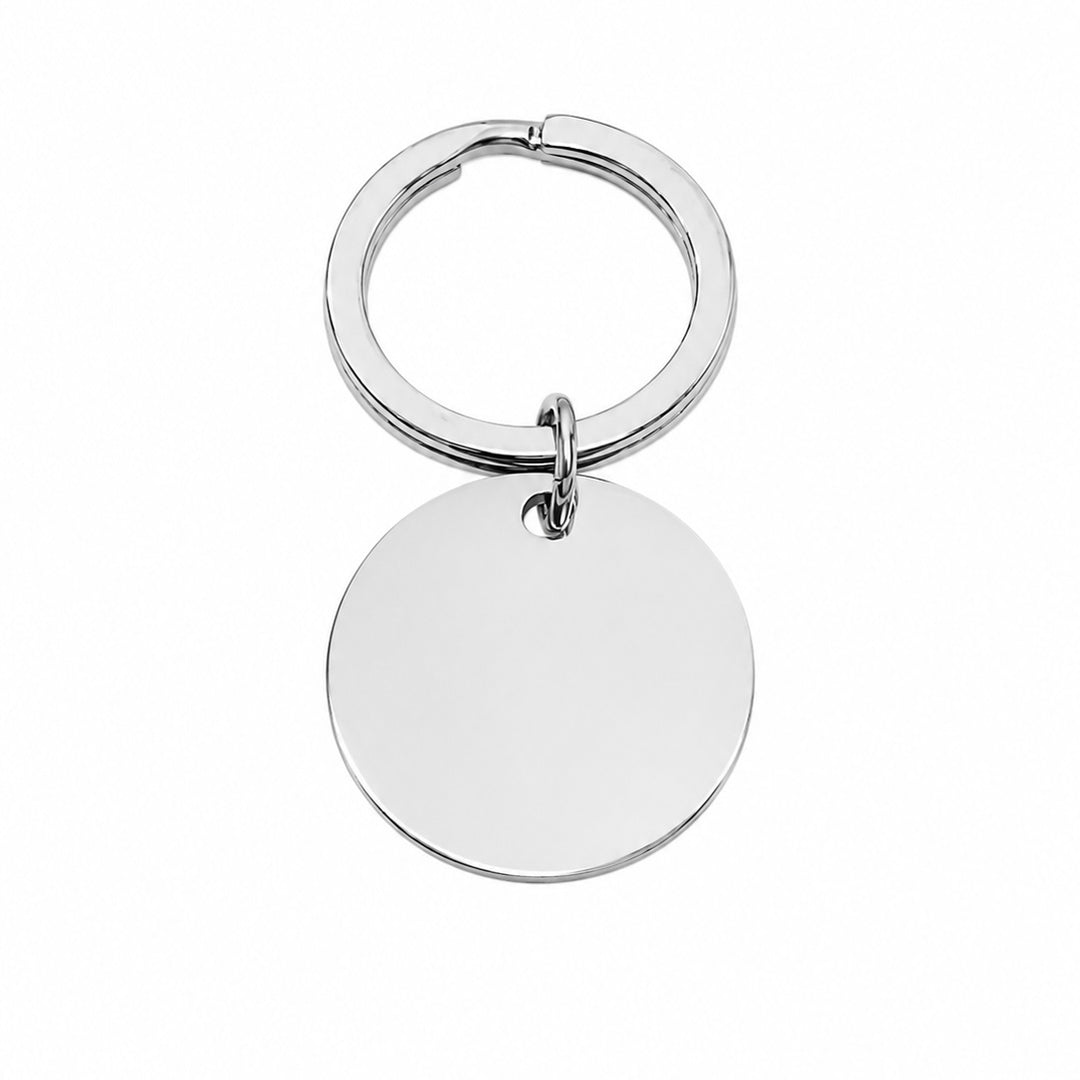 Key chain round - silver