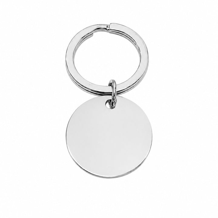 Key chain round - silver