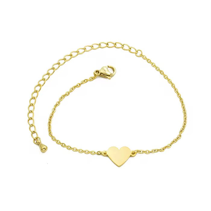 Heart Engravable bracelet - gold