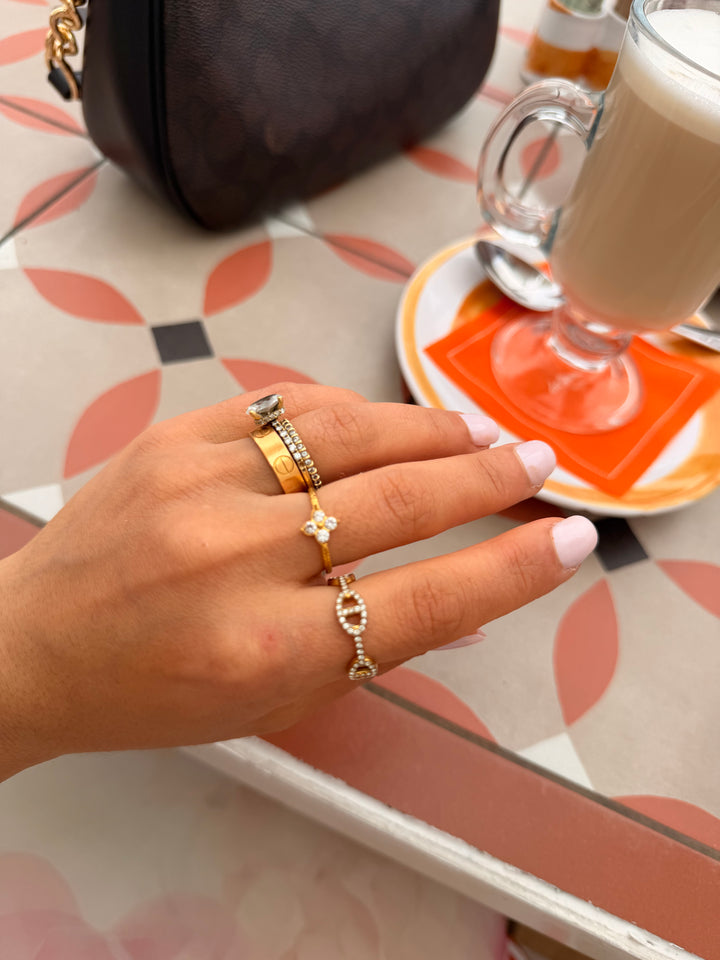 Navy ring - gold