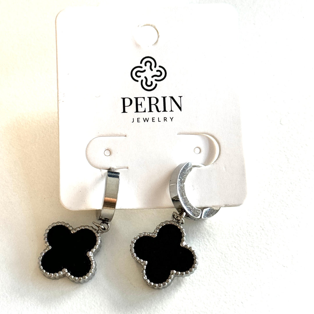 Silver earrings clover