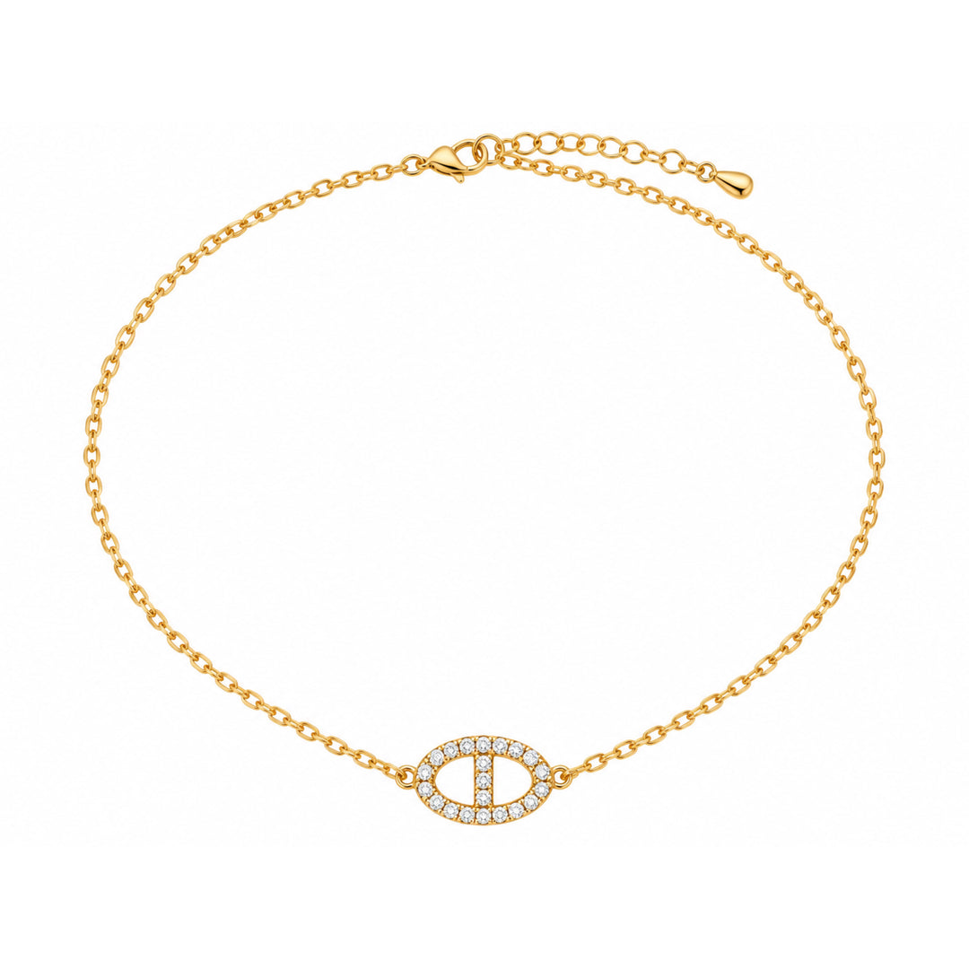 Navy necklace gold