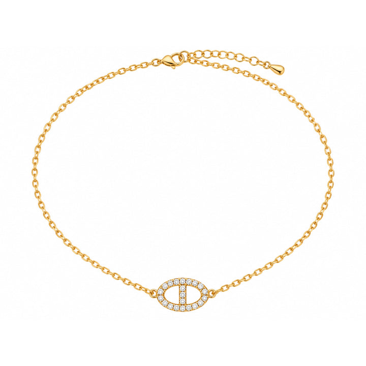 Navy necklace gold