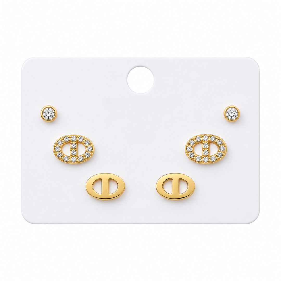Navy set earrings studs