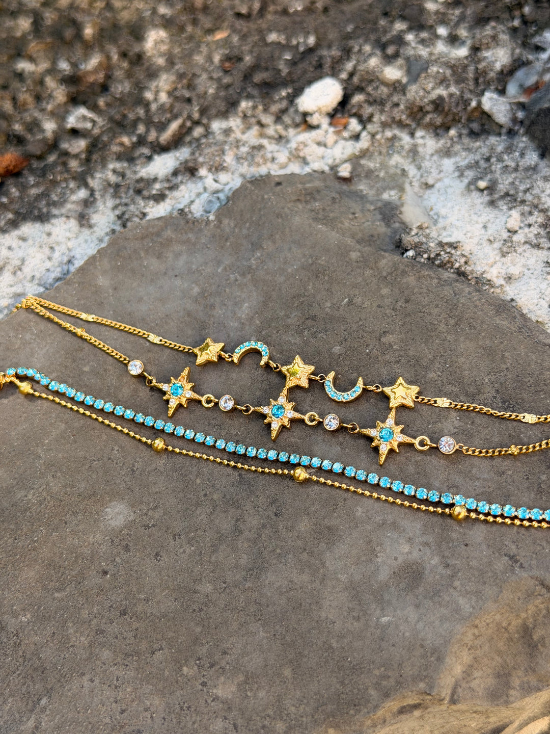Tennis bracelet blue double