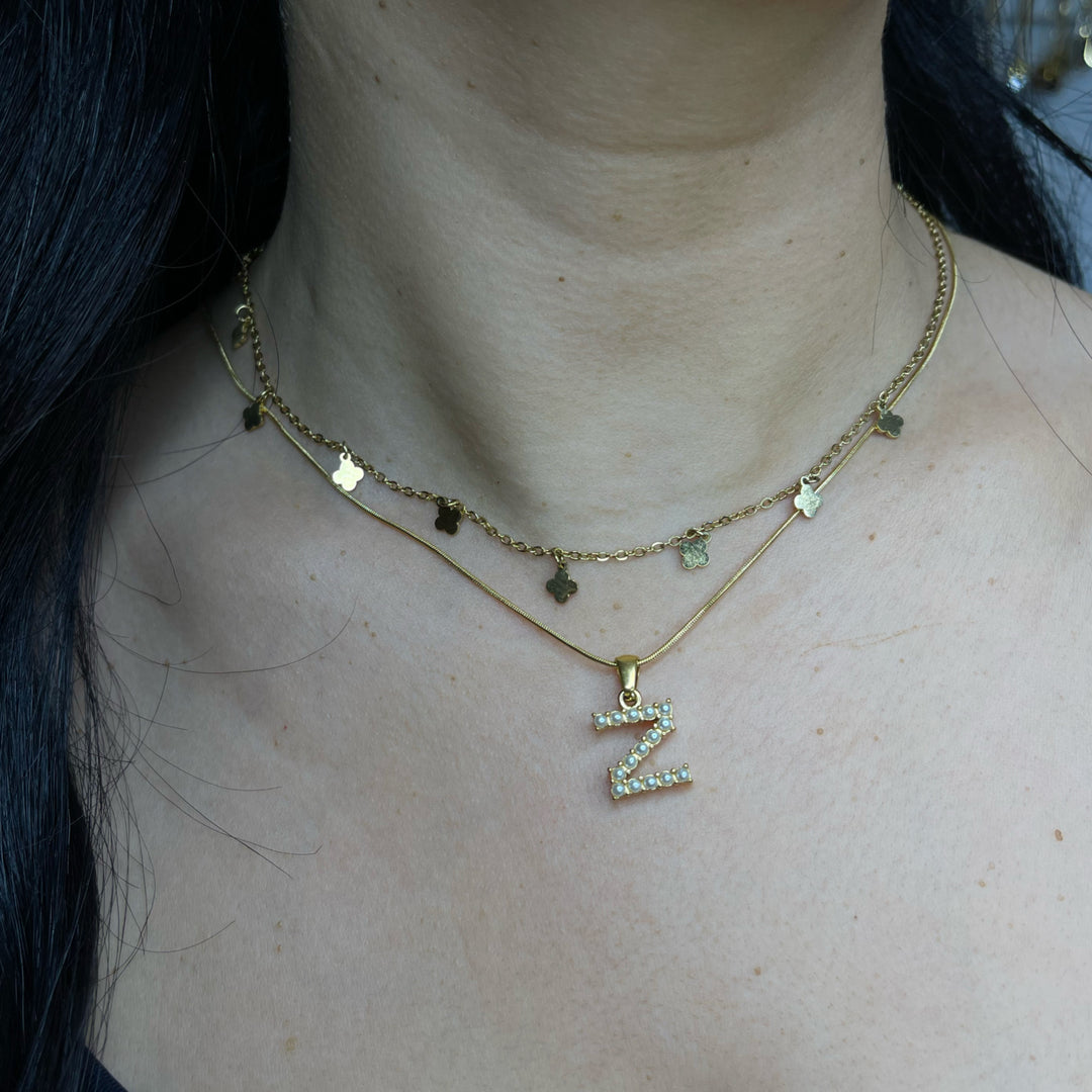 Pearl Initial necklace